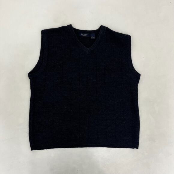 Van Heusen Other - Van Heusen Mens L Pullover Knit Sweater Vest‎ Black V-Neck Sleeveless Outdoor